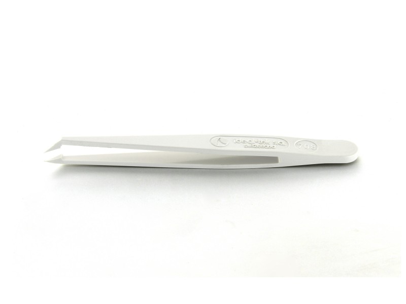 708.DG Full Plastic Tweezers Delrin Tips Bent, Angled, Very Fine