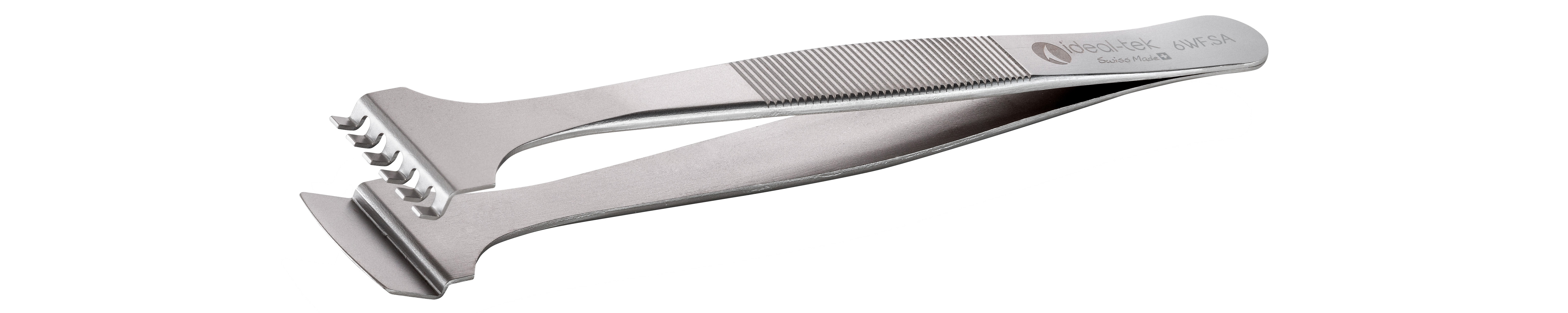 Ideal-Tek Gray Stainless Steel Fine Tip Locking Tweezers